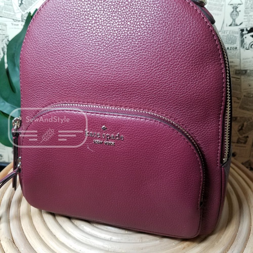 Cute Medium Jackson Backpack Cherrywood Burgundy Kate Spade Brand New - Picture 4 of 8
